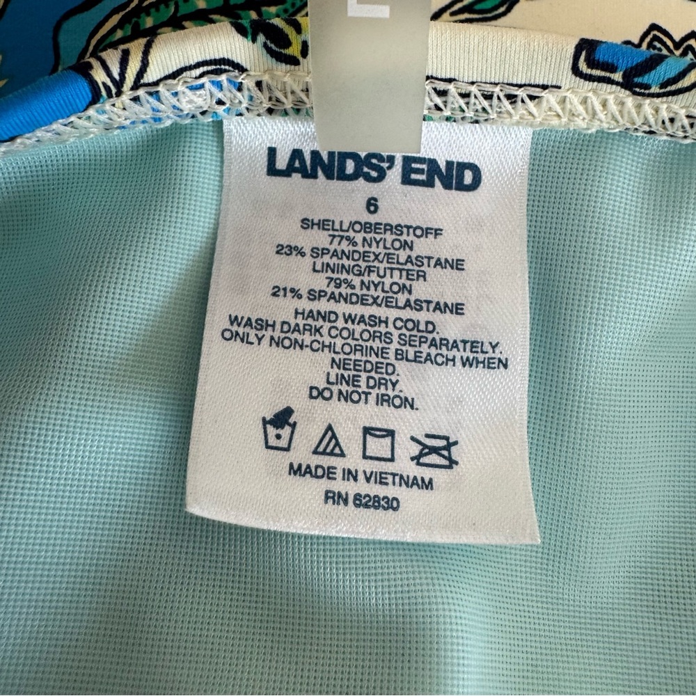 Lands End Floral High Neck Tankini Swimsuit Top Women Size 6 - Picture 10 of 13